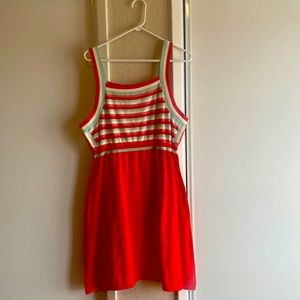 Cute summer dress teal and red striped